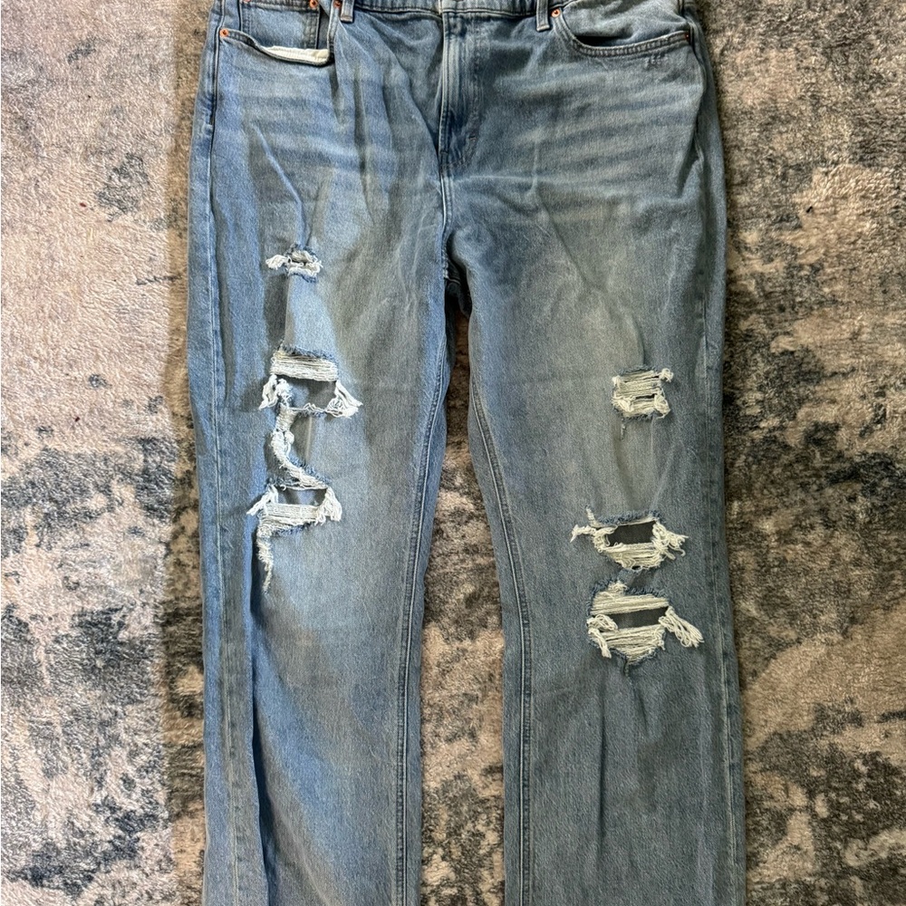 Lucky Brand Light Blue Distressed Boyfriend Jeans